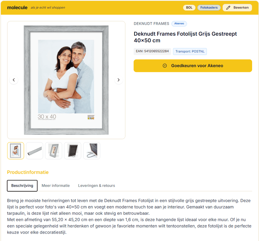 Client-side review simulation before approving enriched data to PIM